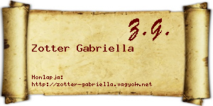Zotter Gabriella névjegykártya